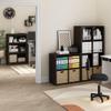 Furinno CUBICLE Book Shelf, 8-Cube Bookshelf, Extra Thick Frame Horizontally & Vertically Reversible Bookcase with Open Back, 14.6" x 30" x 58", for Living Room, Bedroom, Home Office, Black Dark Oak view 4