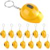 Bonuci 24 Pcs Construction Party Favors Mini Flashlight Keychain Miniature Helmet Flashlight Small Safety Hat Keychain for Man Construction Themed Birthday Party Prizes Supplies Gifts view 1