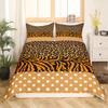 Leopard Zebra Giraffe Skin Kids Duvet Cover Set King Size,Abstract Animals Fur Bedding Set,Girls Boys Adults Room Decor,Polka Dot Patchwork Comforter Cover,Brown Rustic Quilt Cover,2 Pillowcases view 2