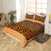 Leopard Zebra Giraffe Skin Kids Duvet Cover Set King Size,Abstract Animals Fur Bedding Set,Girls Boys Adults Room Decor,Polka Dot Patchwork Comforter Cover,Brown Rustic Quilt Cover,2 Pillowcases view 3