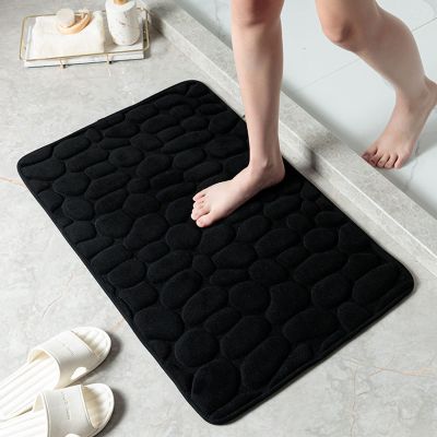 HUHJYUGE Bath Rugs for Bathroom Non Slip Machine Washable 16x24in, Bathroom Rugs Cobblestone Super Raabsorbent, Quick Drying Ultra Soft Luxury Bathroom Rug Mat, for Bathroom Floor