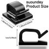 100 Pcs Cable Clips, Adhesive Cable Organizer Cord Holder Wire Clip Wire Management Self Adhesive Hooks Wire Holder for Office, Home (Black) view 2