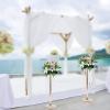 Wedding Centerpieces Gold Flower Vase - 2 Pcs 27.5 inch Tall Crystal Flower Stand Metal Vase for Table Decoration, Elegant Wedding Decoration Chandelier Centerpiece Stand view 3