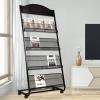 Kenpiko Floor-Standing Magazine Rack, 4-Layer Brochure Display Stand Tiered Design Magazine Stand Detachable Magazine Display with Casters for Exhibitions, Shopping Malls, Hospitals, Offices view 1