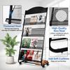 Kenpiko Floor-Standing Magazine Rack, 4-Layer Brochure Display Stand Tiered Design Magazine Stand Detachable Magazine Display with Casters for Exhibitions, Shopping Malls, Hospitals, Offices view 3