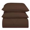400 Thread Count 3 Piece Duvet, Quilt, Comforter Cover Set, 100% Egyptian Cotton All Season Comforter Cover with Zipper Closure, Ultra Soft & Breatheable - Chocolate Solid, Full. view 2