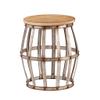 18" Silver and Natural Manufactured Wood Round End Table view 1