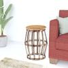 18" Silver and Natural Manufactured Wood Round End Table view 2