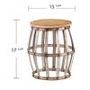 18" Silver and Natural Manufactured Wood Round End Table view 3