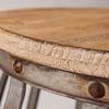 18" Silver and Natural Manufactured Wood Round End Table view 4