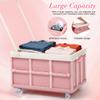30L Collapsible Storage Bins with Lids: Storage Tote With Wheels Folding Plastic Stackable Utility Crates Plastic Tote Storage Box Container Stackable Folding Utility Crates for Clothes,Books view 4
