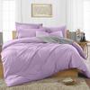 400 Thread Count 3 Piece Duvet, Quilt, Comforter Cover Set, 100% Egyptian Cotton All Season Comforter Cover with Zipper Closure, Ultra Soft & Breatheable - Lavender Solid, Cal King. view 1