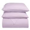 400 Thread Count 3 Piece Duvet, Quilt, Comforter Cover Set, 100% Egyptian Cotton All Season Comforter Cover with Zipper Closure, Ultra Soft & Breatheable - Lavender Solid, Cal King. view 3