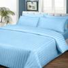400 Thread Count 3 Piece Duvet, Quilt, Comforter Cover Set, 100% Egyptian Cotton All Season Comforter Cover with Zipper Closure, Ultra Soft & Breatheable - Light Blue Stripe, Super King. view 1