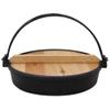Japanese Style Cast Iron Sukiyaki Nabe Pot Set Single Serving Hot Pot Pan with Wooden Lid for BBQ Picnic Camping-7.8Inch view 1