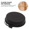 Japanese Style Cast Iron Sukiyaki Nabe Pot Set Single Serving Hot Pot Pan with Wooden Lid for BBQ Picnic Camping-7.8Inch view 2