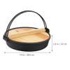 Japanese Style Cast Iron Sukiyaki Nabe Pot Set Single Serving Hot Pot Pan with Wooden Lid for BBQ Picnic Camping-7.8Inch view 3