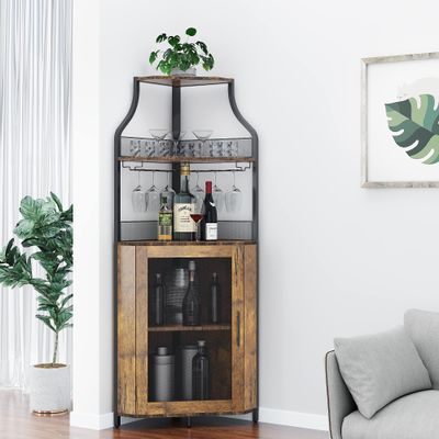 Alkmaar Wine Cabinet, Rustic Brown