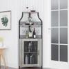 Alkmaar Corner Wine Cabinets, Bar Cabinets with Glass Shelves, Sideboards and Buffet Cabinets with Shelves, with Anti-Tipping Device (Grey) view 4