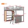 Hlcodca Versatile Full Size Loft Bed with Under-Bed Desk and Storage Shelves,Wooden Loft Bed with Ladders and Guardrails,for Kids Boys Girls Teens Adults Use (Gray@F) view 2
