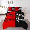 Erosebridal King and Queen Crown Bedding Set Red Black Mr Mrs King Comforter Set for Adults Couple Men Women,Valentine's Day Wedding Gifts,his and Hers Quilt Bedding 2 Pillow Cases Bedroom Decor view 1