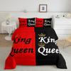 Erosebridal King and Queen Crown Bedding Set Red Black Mr Mrs King Comforter Set for Adults Couple Men Women,Valentine's Day Wedding Gifts,his and Hers Quilt Bedding 2 Pillow Cases Bedroom Decor view 2