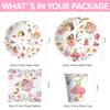 Xigejob Fairy Party Decorations Tableware - Fairy Birthday Party Supplies, Plate, Cup, Napkin, Tablecloth, Cutlery, Flower Fairies Enchanted Forest Garden Birthday & Baby Shower Decorations | Serve 24 view 2