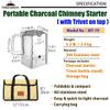 CAMPINGMOON Foldable Collapsible Charcoal Chimney Starter Barbecue BBQ Camping Grill Stainless Steel MT-19 view 2