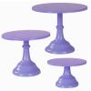 3 Pcs Metal Cake Stand, Cake Pop Stand Set of Disc Diameter 8" 10" 12", Tall Cake Stands for Dessert Table, Perfect Display for Wedding, Party, Birthday, Baby Shower, Decorations (Purple) view 1