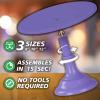 3 Pcs Metal Cake Stand, Cake Pop Stand Set of Disc Diameter 8" 10" 12", Tall Cake Stands for Dessert Table, Perfect Display for Wedding, Party, Birthday, Baby Shower, Decorations (Purple) view 3