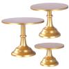 3 Pcs Metal Cake Stand, Cake Pop Stand with Durable & Stable Design, Tall Cake Stands for Dessert Table, Perfect Display for Wedding, Party, Birthday, Baby Shower (Gold) view 1