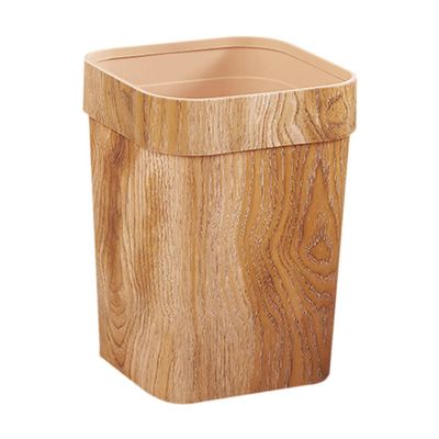 Cabilock Office Decor Decor Decor Decor Trash Can Wood Grain/Marble Pattern Garbage Container Bin Decoration Bin Plastic Toilet Paper Bucket for Bathrooms, Kitchen, Bedroom, Office