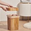 Cabilock Office Decor Decor Decor Decor Trash Can Wood Grain/Marble Pattern Garbage Container Bin Decoration Bin Plastic Toilet Paper Bucket for Bathrooms, Kitchen, Bedroom, Office view 3