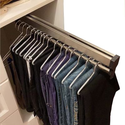 Adjustable Clothing Organizer Holder - Closet Organizer Rack For Pants And Coat, Pull-out Closet Rod 30-60cm, Wardrobe Clothing Rail,Closet Organizer Rack For Pants And Coat ( Size : 550MM/21.6INCH )