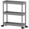 Sooyee 3 Tier Slim Storage Cart, Rolling Utility Cart,Grey view 1