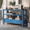 51.2'' Narrow Long Console Sofa Table, Accent Entryway Table with 2 Drawers and 2 Shelves Modern Wood Hallway Foyer Table for Living Room, Couch, Hallway, Foyer, Kitchen Counter, Navy Blue view 1