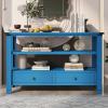 51.2'' Narrow Long Console Sofa Table, Accent Entryway Table with 2 Drawers and 2 Shelves Modern Wood Hallway Foyer Table for Living Room, Couch, Hallway, Foyer, Kitchen Counter, Navy Blue view 3