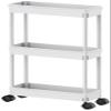 Sooyee Slim 3 Tier Rolling Cart with Wheels, Storage Cart,White view 1