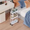 Sooyee Slim 3 Tier Rolling Cart with Wheels, Storage Cart,White view 2