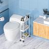 Sooyee Slim 3 Tier Rolling Cart with Wheels, Storage Cart,White view 3