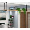 Ceiling Floating Wine Rack - Hanging Solid Wood Shelf Bottle Rack, European Style Ceiling Mounted Floating Shelves, Industrial Storage Racks, For Bar/kitchen/dining Room, Black Bracket ( Size : 140X30 view 3