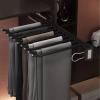 Heavy Duty Retractable Pull Out Pants Rack Adjustable Closet Rod - Retractable Garment Laundry Drying Rack, 9 Scarf Holder Hanger Rail, Pull-out Trouser Hanger Suitable For Wardrobe Depth 47cm ( Color view 1