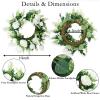 Acmee 4 Pcs White Rose Candle Rings - Artificial Floral Wreaths with Eucalyptus Leaves Greenery Garland for Pillar Candleholders Wedding Centerpiece Party Home Table Decor view 3