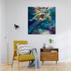 Wynwood Studio Animals Contemporary Canvas Wall Art Sea Turtle I Living Room Bedroom and Bathroom Home Decor 30 in x 30 in Blue and Brown view 4