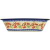 Polmedia Polish Pottery Rectangular Baker UNIKAT - Bullfinch On Rowan Pattern Handmade in Boleslawiec Poland by Ceramika Artystyczna + Certificate of Authenticity view 3