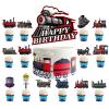 Train Cake Decorations 25 Pcs Cake Topper Cupcake Toppers for Train Party Decorations Retro Train Birthday Supplies Vehicle Decorations view 1