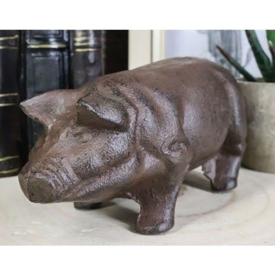 1 Pcs Cast Iron Country Rustic Farmhouse Swine Pig Bacon Decor Paperweight Figurine