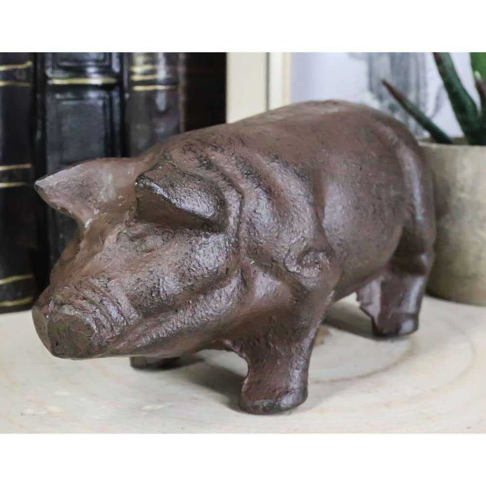 1 Pcs Cast Iron Country Rustic Farmhouse Swine Pig Bacon Decor Paperweight Figurine