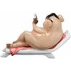 1 Pcs Beach Body Brody Pig Sunbathing While Slurping Sundae and Reading Book Statue view 3
