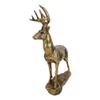 1 Pcs Realistic 10 Point Antlers Trophy Buck Stag Deer Rustic Statue In Gold Patina view 2